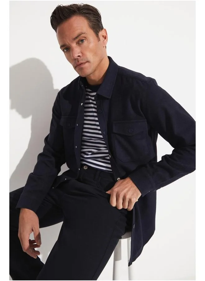 جون June Men Snap-button Shirt Navy