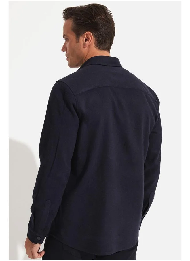جون June Men Snap-button Shirt Navy