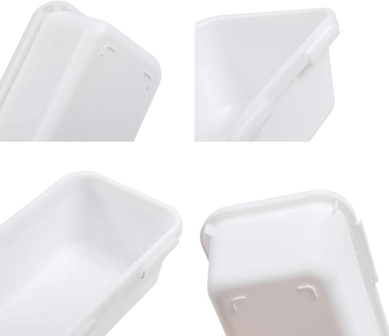 JUZR 10 Pack Interlocking Drawer Organizers Storage Bins Bathroom Office Kitchen Organization Containers for Organizing Multiple Sizes White - Image 4