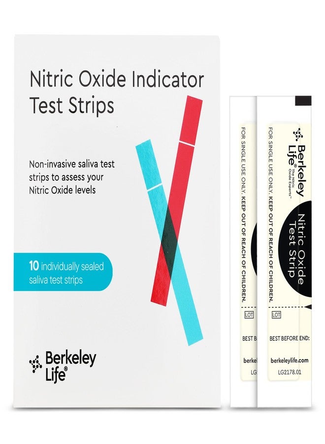 Berkeley Life Nitric Oxide Test Strips - at-Home, Non-Invasive Saliva Testing Kit to Assess Nitric Oxide Levels for Men & Women - 10 Individually Sealed Indicator Strips - Image 1
