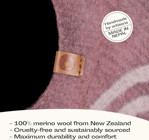 MEOWFIA Cat Cave – Premium Felt Cat Bed for Indoor Cats, Handmade 100% Merino Wool (Gold Rose, Large) - Image 3