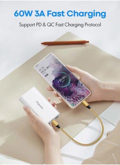 etguuds Gold USB C to USB C Cable 1ft, 2-Pack 60W USBC to USBC Cord, Type C to C Charger Cable Fast Charging for iPhone 16 15 Pro Max Plus, for Samsung Galaxy S24 S23 S22, for MacBook/iPad, Pixel  - Image 3