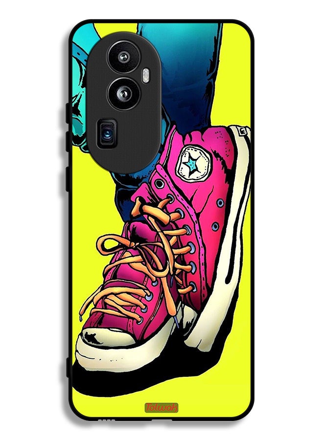 Tolwak Oppo Reno10 Pro (China) Protective Case Cover Canva Shoes Art - Image 1