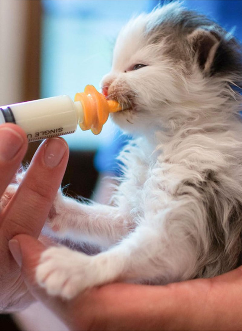 محقنة تغذية الحيوانات الأليفة مع حلمة، أدوات تغذية من السيليكون للقطط الصغيرة والجراء ومحقنة تغذية للقطط والكلاب والحيوانات الصغيرة والأرانب (1 مل + 3 مل + 5 مل + 10 مل) - Image 2