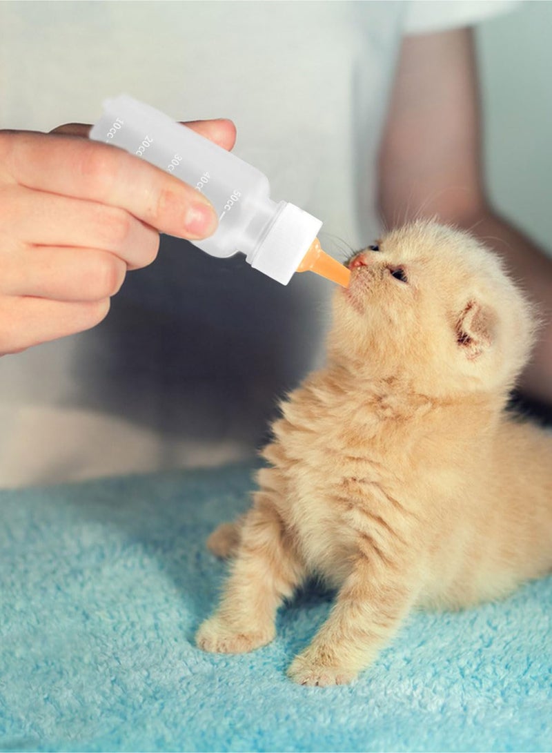 محقنة تغذية الحيوانات الأليفة مع حلمة، أدوات تغذية من السيليكون للقطط الصغيرة والجراء ومحقنة تغذية للقطط والكلاب والحيوانات الصغيرة والأرانب (1 مل + 3 مل + 5 مل + 10 مل) - Image 3