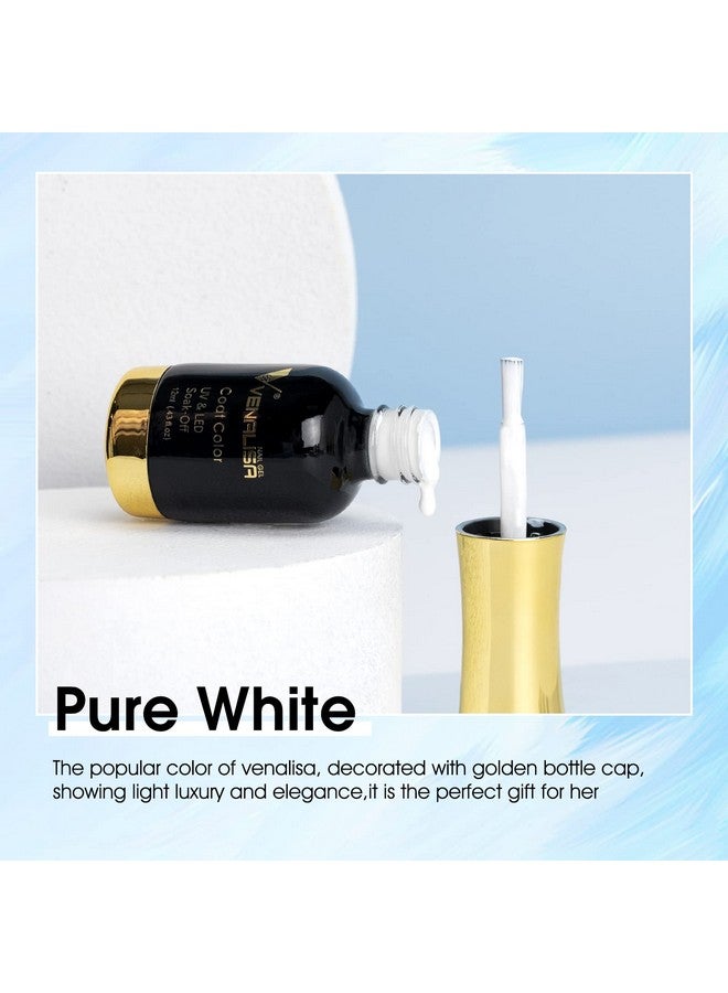 V VENALISA VENALISA Gel Nail Polish, 12ml Pure White Color Soak Off UV LED Nail Gel Polish Nail Art Starter Manicure Salon DIY at Home, 0.43 OZ - Image 2