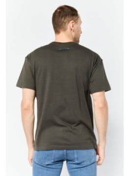 Originals by Brooklyn Cloth Men Crew Neck Short Sleeve Brand Logo T-Shirts, Olive Wash  - Image 4