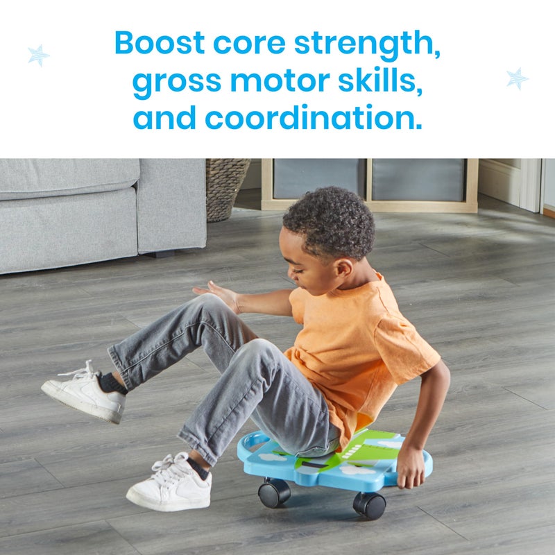hand2mind Green Plane Glider Scooter Board, Floor Scooter Board, Gross Motor Toys, Kids Exercise & Physical Education Equipment, Playground Toys, Indoor Active Play, Toddler Outdoor Activities - Image 4