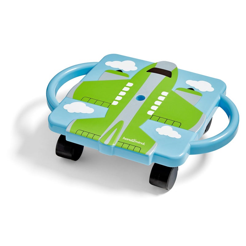 hand2mind Green Plane Glider Scooter Board, Floor Scooter Board, Gross Motor Toys, Kids Exercise & Physical Education Equipment, Playground Toys, Indoor Active Play, Toddler Outdoor Activities - Image 1