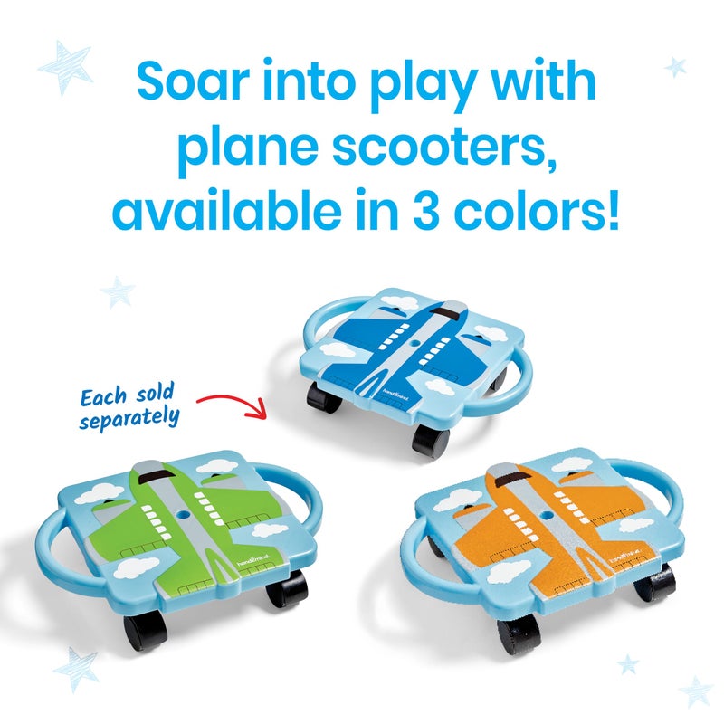 hand2mind Green Plane Glider Scooter Board, Floor Scooter Board, Gross Motor Toys, Kids Exercise & Physical Education Equipment, Playground Toys, Indoor Active Play, Toddler Outdoor Activities - Image 3