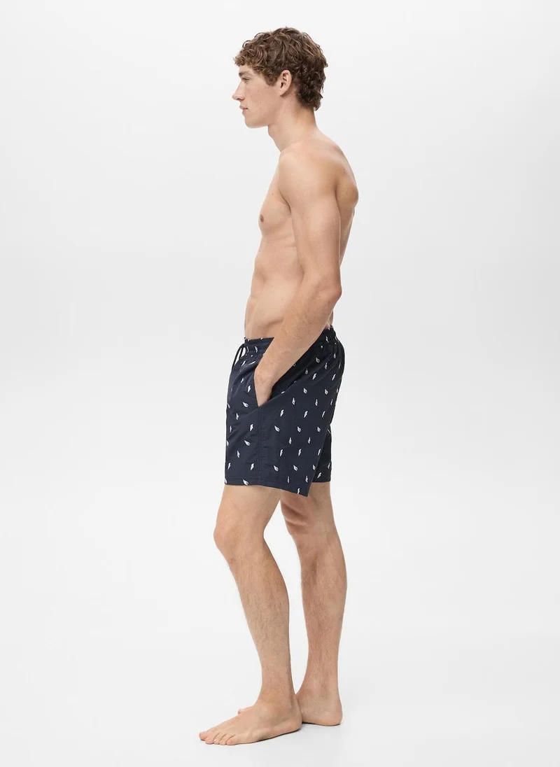 Mango Man Seashell Print Swim Trunks