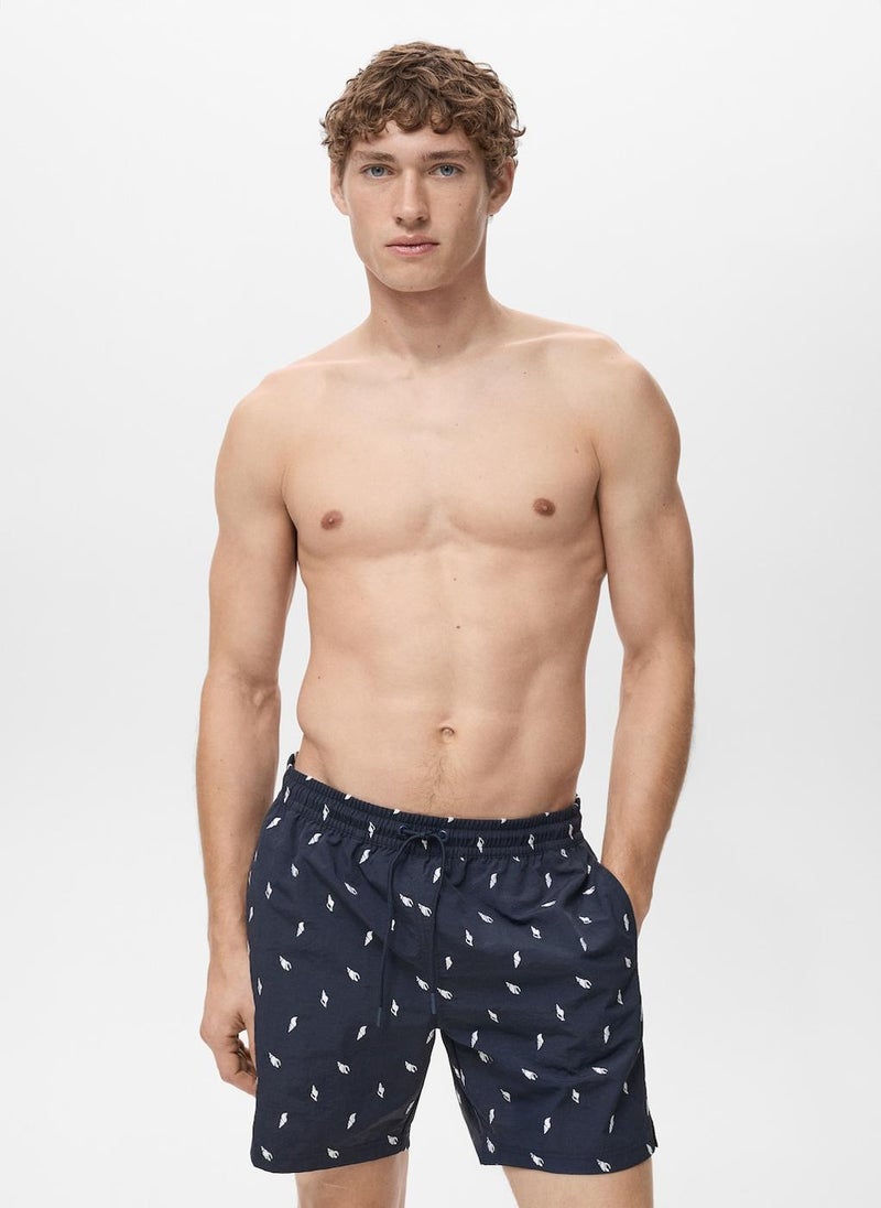 Mango Man Seashell Print Swim Trunks  - Image 1
