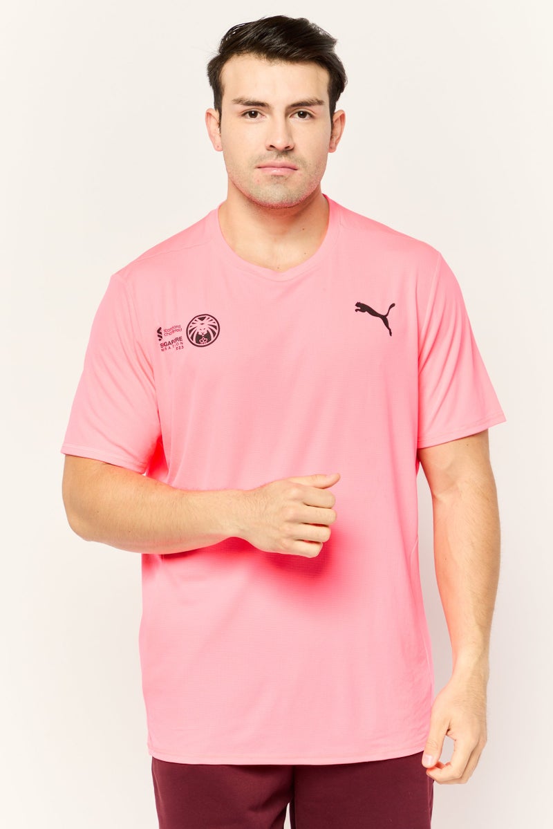 PUMA Men Sportswear Fit Scam 2023 Running Jersey, Neon Pink - Image 1