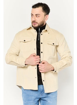 Sovereign Code Men Corduroy Jacket Shirt, Beige  - Image 1