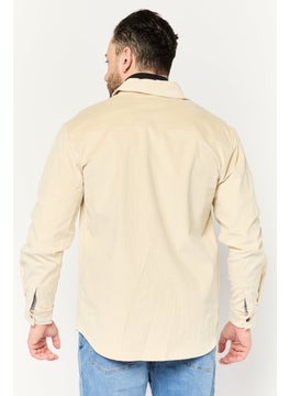 Sovereign Code Men Corduroy Jacket Shirt, Beige  - Image 4