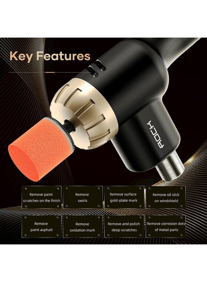 Rock Car Polisher Kit 60W, Variable Speed Version, Car Polishing Machine, Detail Scratches Killer, Portable Car Polisher - Image 5