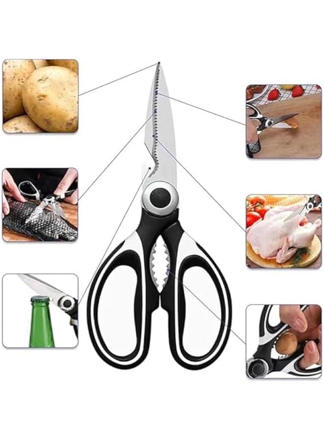 2 Stainless Steel ScissorsHeavy Duty Kitchen ScissorsKitchen  Cooking ShearsMultiPurpose Cooking Scissors for Meat Chicken Poultry FishVegetables - Image 2
