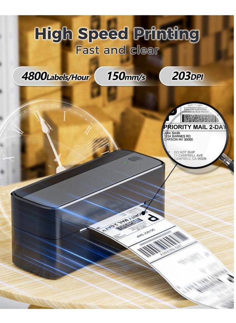 phomemo 241-BT Bluetooth Thermal Label Printer,  Wireless Shipping Label Printer for Small Business, Label Printer for Shipping Packages, Compatible with iPhone, Android (Black) - Image 2