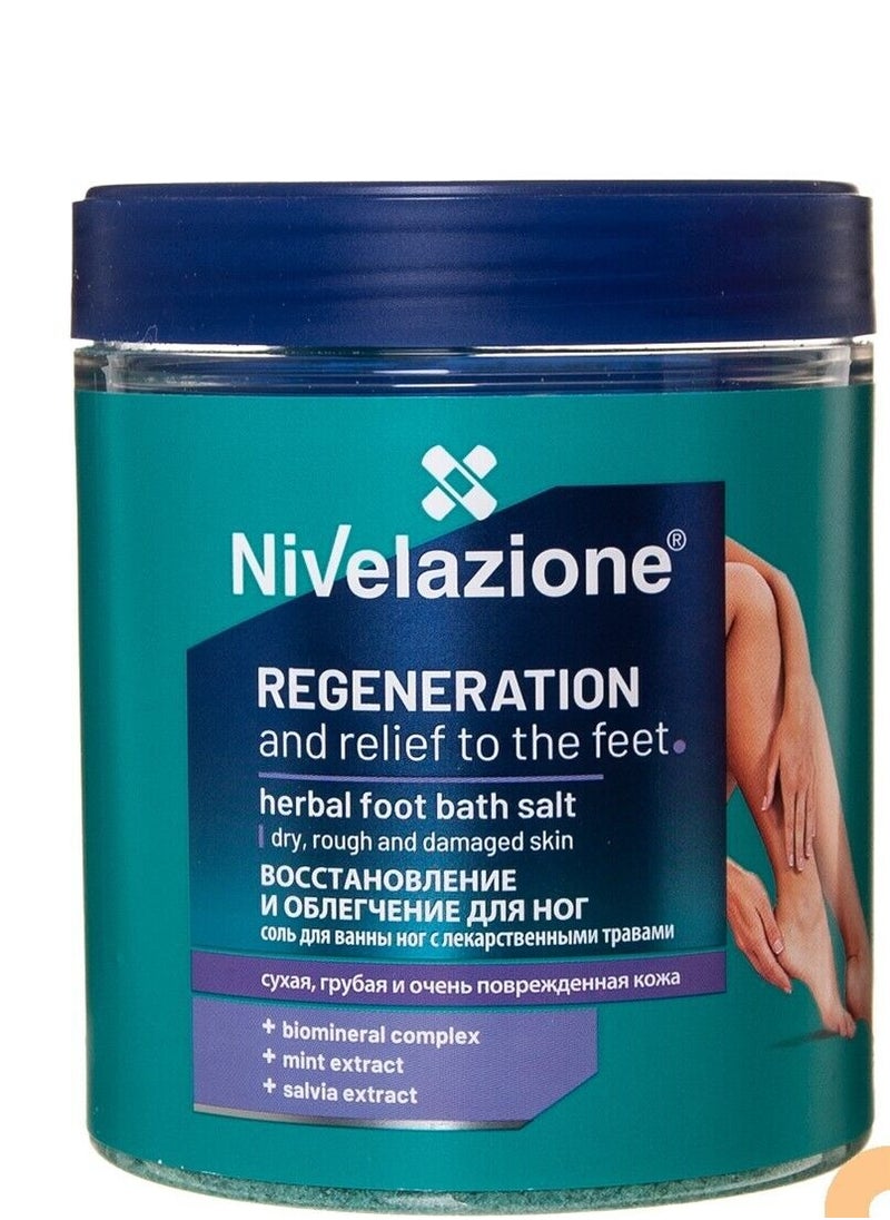 FARMONA - Nivelazione Herbal Foot Bath Salt 600ml Regeneration Relief Moisturiser - Image 1