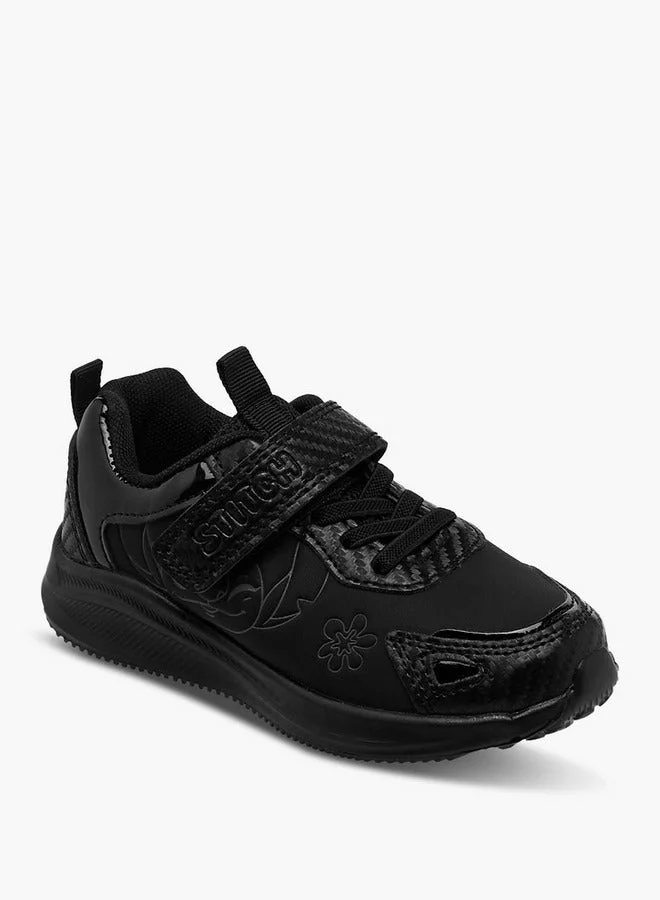 Disney Stitch Print Sneakers with Hook and Loop Closure