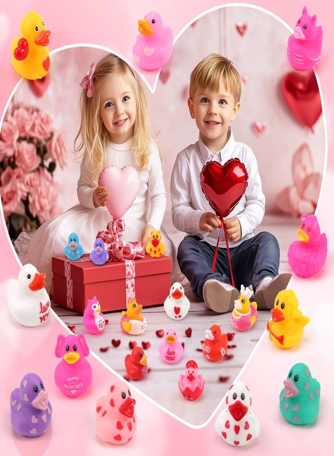 ٥٠ قطعة من البط المطاطي، بط عيد الحب لسيارات الجيب، تشكيلة عشوائية من ألعاب البط المطاطي الصغيرة للأطفال، ألعاب استحمام الأطفال، بط على شكل قلب لطيف لهدايا الحفلات والفصول الدراسية - Image 5