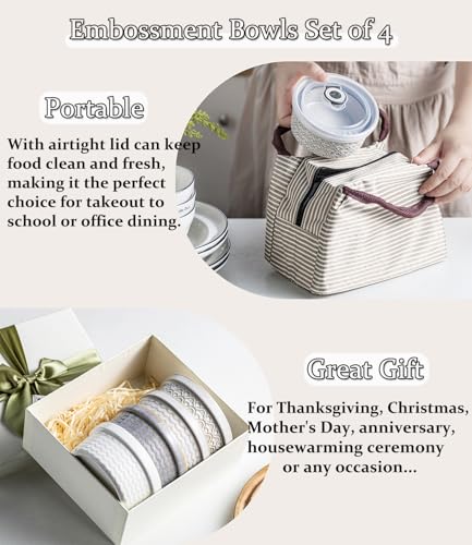 MISSYSSIM 12 oz Ramekins with Lids Oven Safe, Creme Brulee Ramekins with Covers, Ceramic Small Baking Dishes Set of 4, Souffle Dishes Bowls Dishwasher Safe, Mothers Day Gifts for Mom - Image 3
