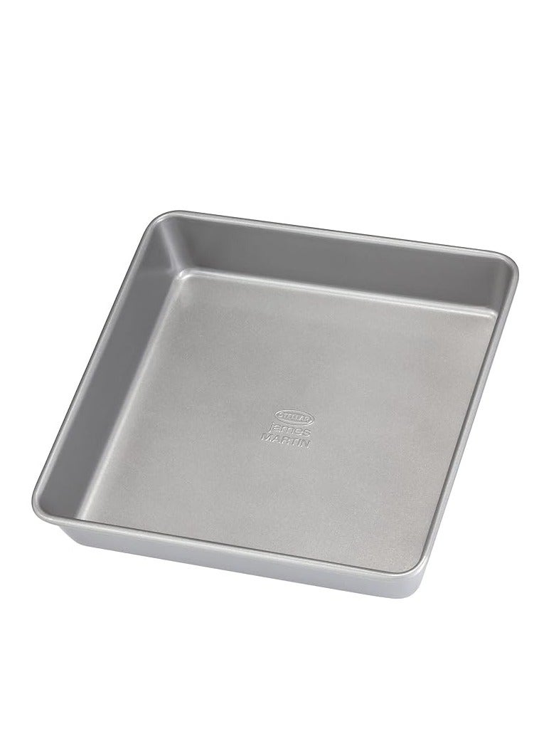 Stellar James Martin Steel Non-Stick Square Cake Baking Tray 23 x 23 x 4.5 cm - Image 1
