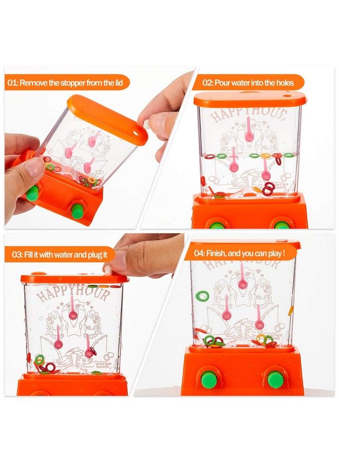 Gejoy 4 Pieces Handheld Water Game Arcade Water Ring Water Tables For Beach Toys Party Favor Fish Rings Fun Game For Different Ages Basketball Fun Gifts For Men Retro Pastime, Without Water (Chic Style)  - Image 3