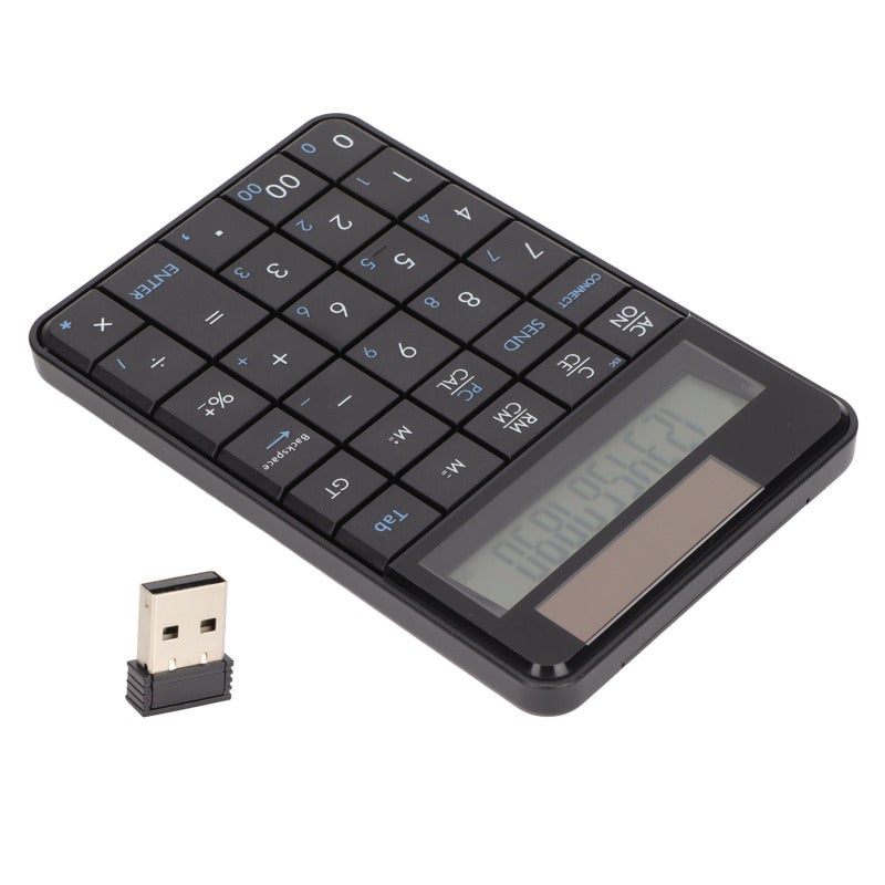 Wireless Number Pad 29 Keys 2.4GHz Stable Transmission - Solar Panel Powered Ergonomic Design Wireless Calculator for Laptops Banks Schools Companies - Image 3