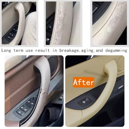 CHUANGHUI Car Door Handle for BMW X2 F39 X1 E84 F48 2010-2022 Interior Door Handles Replace Cover Car Door Pull Accessories (Beige) - Image 4