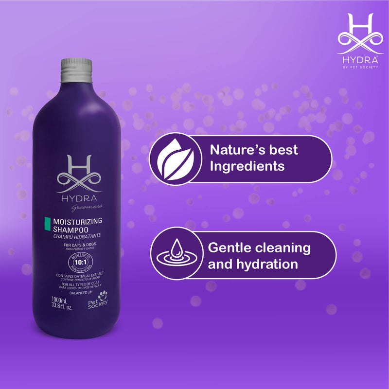 HYDRA Groomer's Moisturizing Shampoo 1 Liters for Cats and Dogs Contains Optical Brightener Oatmeal Extract Moisturizes and Softens The Coat Ph Balance. - Image 5