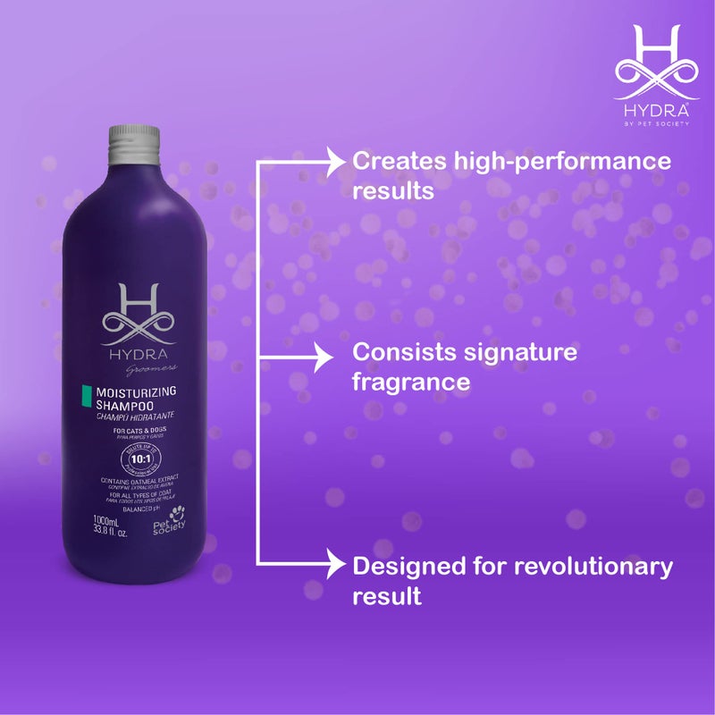 HYDRA Groomer's Moisturizing Shampoo 1 Liters for Cats and Dogs Contains Optical Brightener Oatmeal Extract Moisturizes and Softens The Coat Ph Balance. - Image 3