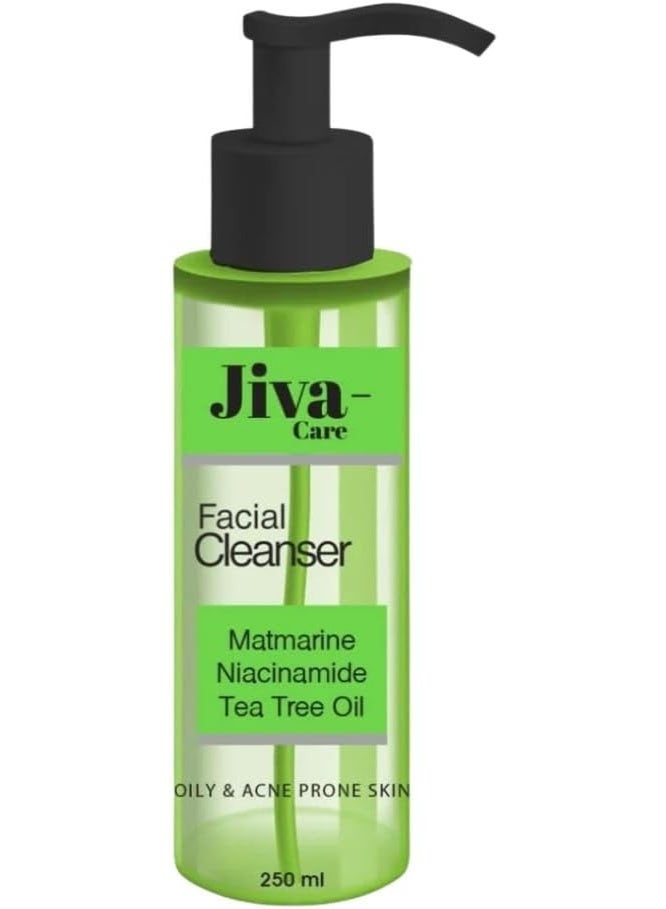 Jiva Cleanser for Oily & Acne-Prone Skin 250 ML NIacinamide & Matmarine - Tea Tree Oil 