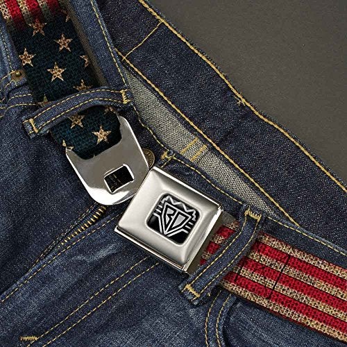 Buckle Down BuckleDown Seatbelt Belt Vintage US Flag Stretch 15 Wide 3252 Inches in Length - Image 3