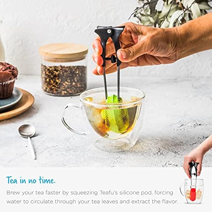 Dreamfarm Teafu  Silicone Long Handle Tea Infuser Strainer  Tongs With BuiltIn Stand  Green - Image 3