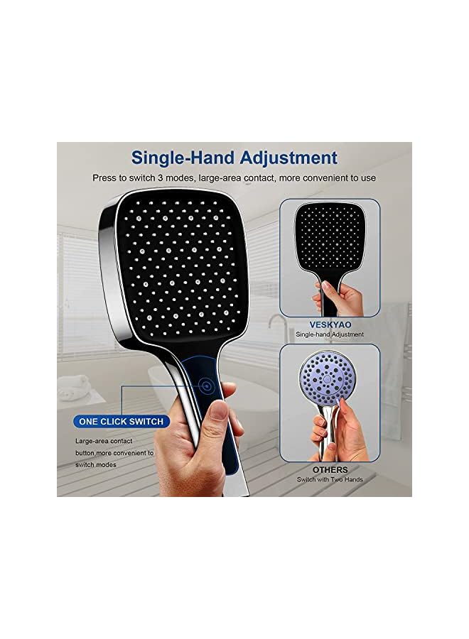 The Bros Shower Head, High Pressure Shower Heads with 3 Spray Modes, Powerful Shower Head Only, Universal Water Saving Large Shower Head - Image 3