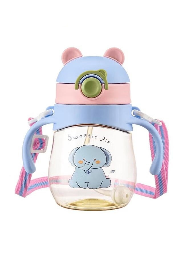 Gonice Baby Sippy Cups, Toddlers Sippy Cup for Kids 6+ Months with Silicone Straw, Leak-Proof Beaker with Handles Lanyard Straw Bottle for Babies Learning Cup - Image 1