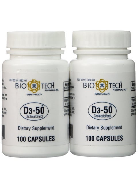 Bio-Tech - D3-50 50,000 IU, 100 Count (Pack of 2)