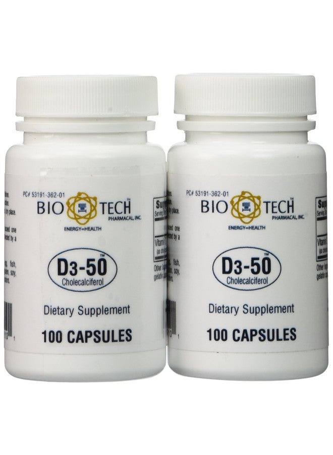 Bio-Tech Pharmacal Bio-Tech - D3-50 50,000 IU, 100 Count (Pack of 2) 