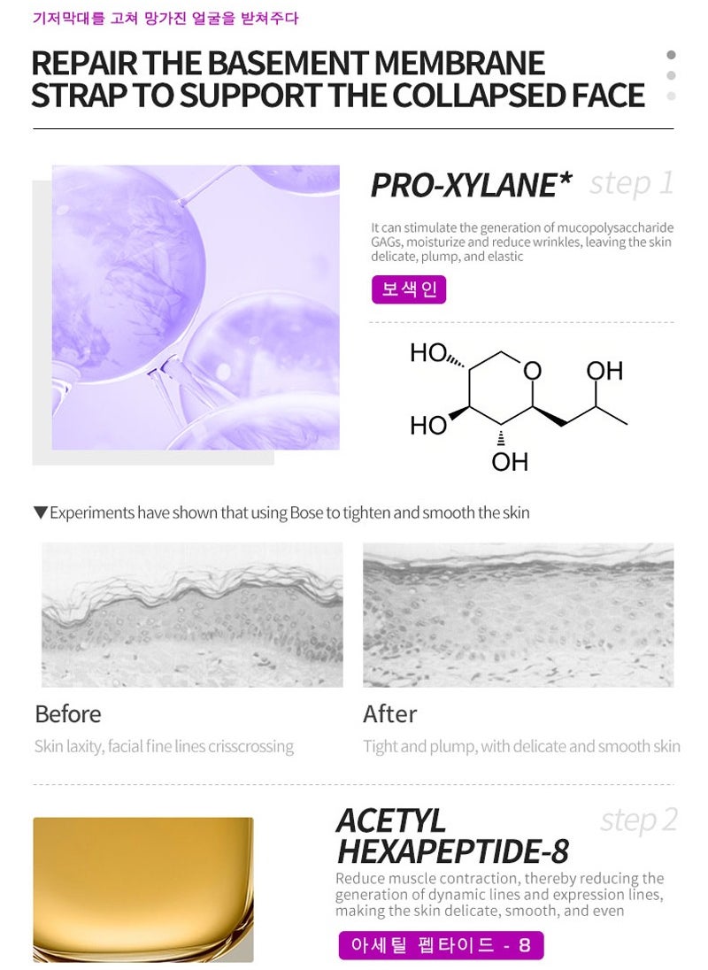 DEleventh العلامة التجارية الكورية Pro-Xylane كريم تجديد شباب الوجه 30g / مضاد للتجاعيد والشيخوخة، مع أسيتيل هيكسابيبتيد-8 وفيتامين إي لبشرة رطبة وشابة ومشرقة