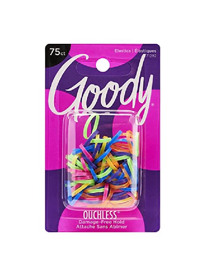 Goody Mini Latex Hair Elastics Assorted Neon Colors 75Count - Image 1
