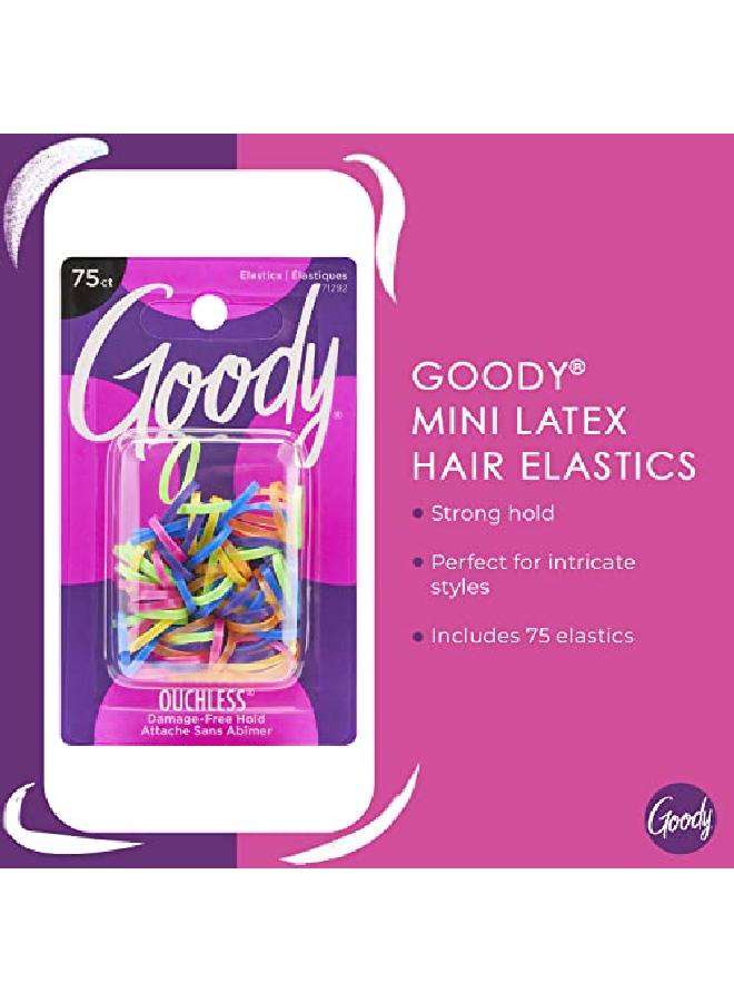 Goody Mini Latex Hair Elastics Assorted Neon Colors 75Count - Image 3