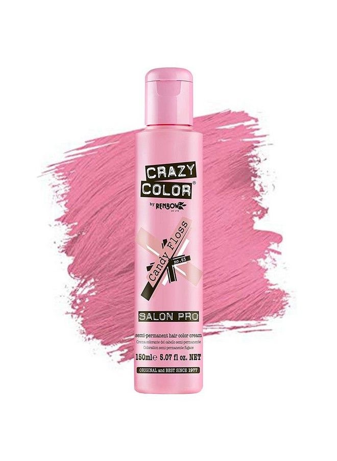 Crazy Color - Hair Dye Vegan And Crueltyfree Semi Permanent Hair Color Temporary Dye For Prelightened Or Blonde Hair No Peroxide Or Developer Required (Candy Floss) - Image 1