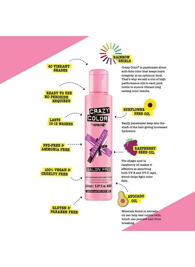 Crazy Color - Hair Dye Vegan And Crueltyfree Semi Permanent Hair Color Temporary Dye For Prelightened Or Blonde Hair No Peroxide Or Developer Required (Candy Floss) - Image 1