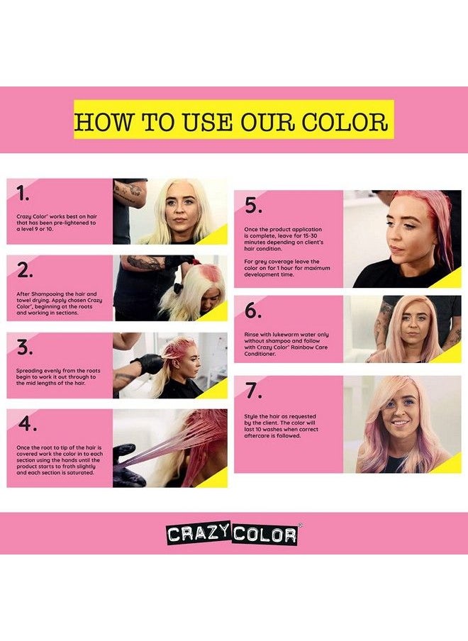 Crazy Color - Hair Dye Vegan And Crueltyfree Semi Permanent Hair Color Temporary Dye For Prelightened Or Blonde Hair No Peroxide Or Developer Required (Candy Floss) - Image 1