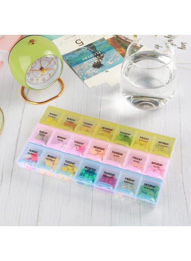 7-Day Weekly AM PM Pill Organizer – Large 3 Times a Day Pill Case, Pill Box for Vitamins, Supplements, Medication, Travel-Friendly, Easy to Use, Secure Compartments for Daily Dosage - Image 2