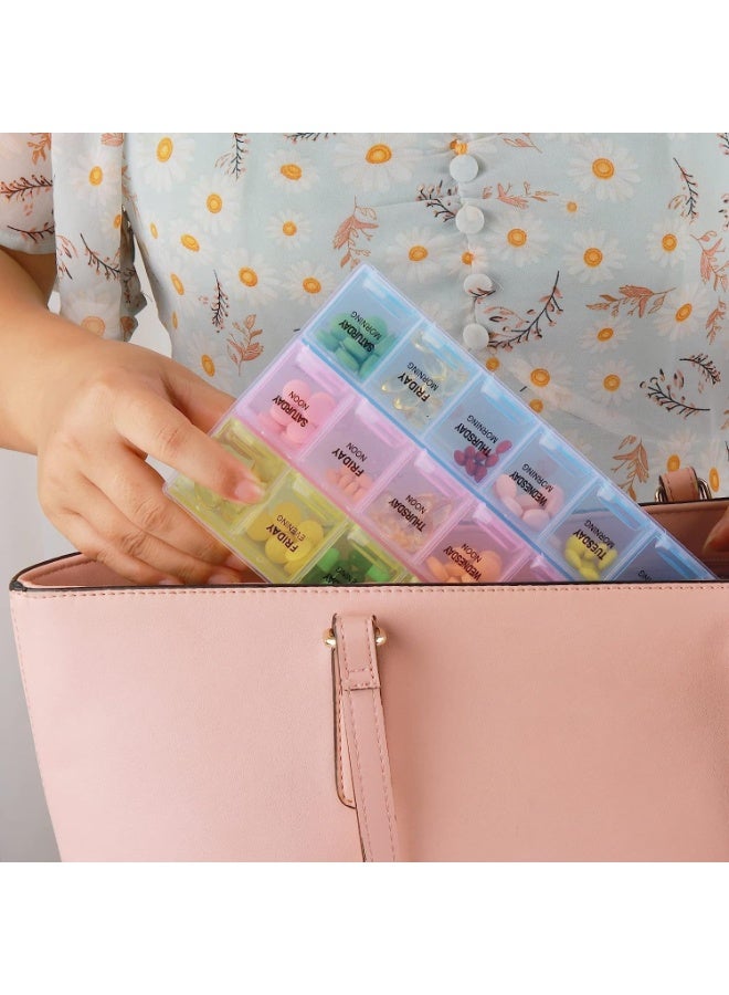 7-Day Weekly AM PM Pill Organizer – Large 3 Times a Day Pill Case, Pill Box for Vitamins, Supplements, Medication, Travel-Friendly, Easy to Use, Secure Compartments for Daily Dosage - Image 3