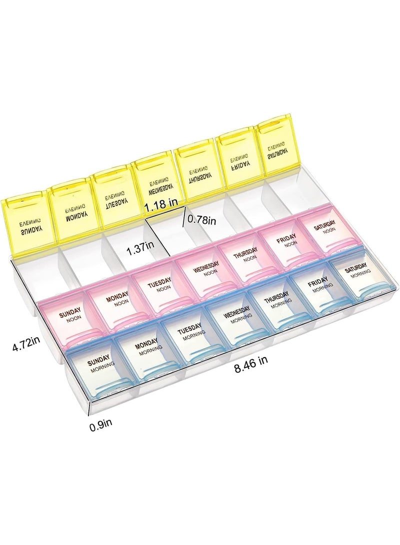 7-Day Weekly AM PM Pill Organizer – Large 3 Times a Day Pill Case, Pill Box for Vitamins, Supplements, Medication, Travel-Friendly, Easy to Use, Secure Compartments for Daily Dosage - Image 4