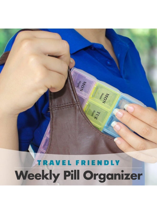 7-Day Weekly AM PM Pill Organizer – Large 3 Times a Day Pill Case, Pill Box for Vitamins, Supplements, Medication, Travel-Friendly, Easy to Use, Secure Compartments for Daily Dosage - Image 5