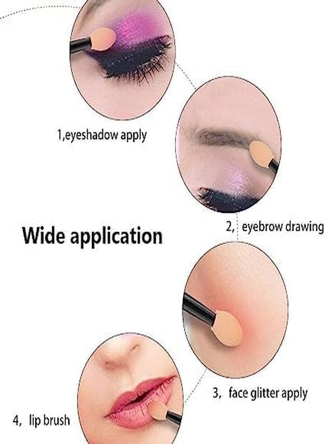 SOLDTRUE-Disposable Double-Sided Oval Makeup Eye Shadow Brush Sponge Applicator (12-Brushes) - Image 3